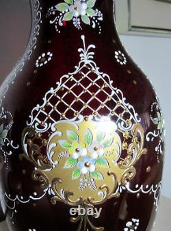 Vintage Rare Red Murano Glass Vase XL 13 Tall A+++