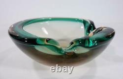 Vintage Retro Italian Murano Art Glass Bowl Geode Sommerso