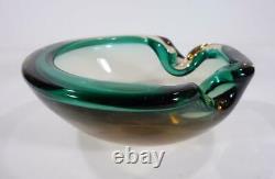 Vintage Retro Italian Murano Art Glass Bowl Geode Sommerso