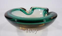 Vintage Retro Italian Murano Art Glass Bowl Geode Sommerso