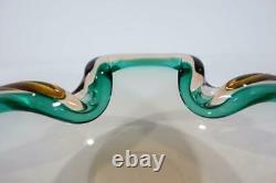 Vintage Retro Italian Murano Art Glass Bowl Geode Sommerso