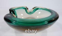 Vintage Retro Italian Murano Art Glass Bowl Geode Sommerso