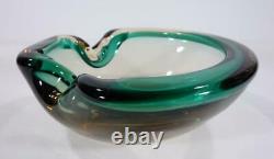 Vintage Retro Italian Murano Art Glass Bowl Geode Sommerso