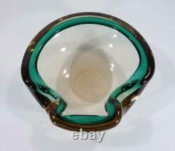 Vintage Retro Italian Murano Art Glass Bowl Geode Sommerso