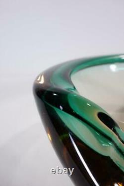 Vintage Retro Italian Murano Art Glass Bowl Geode Sommerso