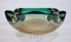 Vintage Retro Italian Murano Art Glass Bowl Geode Sommerso