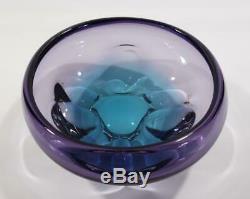 Vintage Retro Italian Murano Art Glass Bowl Purple