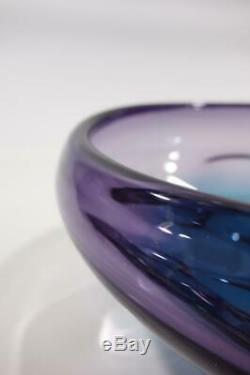 Vintage Retro Italian Murano Art Glass Bowl Purple