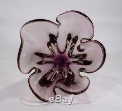 Vintage Retro Italian Murano Art Glass Bowl Vase Purple