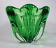 Vintage Retro Italian Murano Art Glass Vase Bowl Green