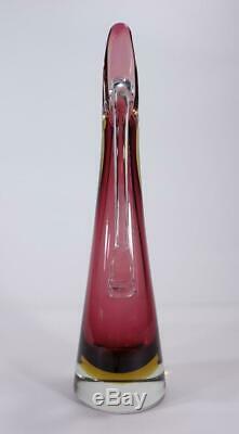 Vintage Retro Italian Murano Art Glass Vase Jug Sommerso