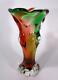 Vintage Retro Italian Murano Art Glass Vase Rainbow