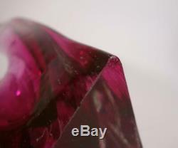 Vintage Retro Murano Art Glass Vase Large Cased Cranberry Pink