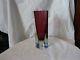 Vintage Retro Murano Sommerso Faceted Tall red & Yellow Vase