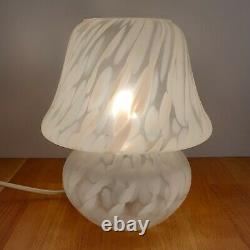 Vintage Retro Murano Style DAR Lighting Small White Frosted Glass Mushroom Lamp