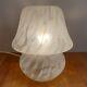 Vintage Retro Murano Style DAR Lighting Small White Frosted Glass Mushroom Lamp