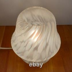 Vintage Retro Murano Style DAR Lighting Small White Frosted Glass Mushroom Lamp