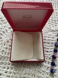 Vintage Rossetti Murano Glass Beads Rosary Italy Blue, Red, Orange, Gold 56.20g