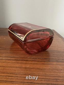 Vintage Ruby Alessandro Mandruzzato Style Murano Glass Box