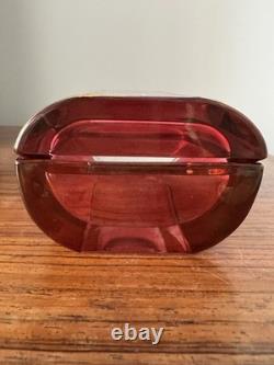 Vintage Ruby Alessandro Mandruzzato Style Murano Glass Box