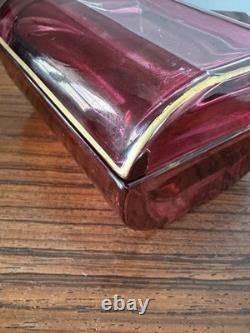 Vintage Ruby Alessandro Mandruzzato Style Murano Glass Box
