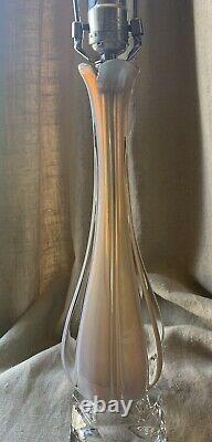 Vintage SEGUSO Murano Opaline Opalescent Venetian Glass Mid Century Modern Lamp