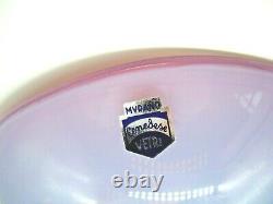 Vintage SIGNED Cenedese + LABEL Murano cased pink opaline opalescent glass bowl