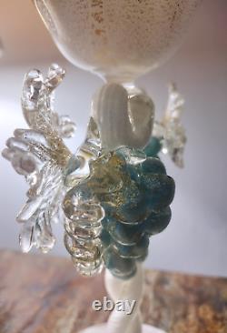 Vintage STUNNING MCM Murano Camer Art Glass Candle Holder Alfredo Barbini RARE