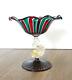 Vintage Salviati Venetian Murano Glass Dolphin Stem, Compote, Art Glass