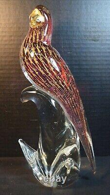 Vintage Sandro Frattini Murano Art Glass Parrot