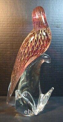 Vintage Sandro Frattini Murano Art Glass Parrot