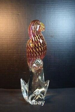 Vintage Sandro Frattini Murano Art Glass Parrot