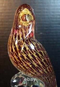 Vintage Sandro Frattini Murano Art Glass Parrot