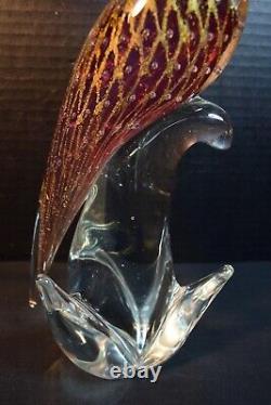 Vintage Sandro Frattini Murano Art Glass Parrot