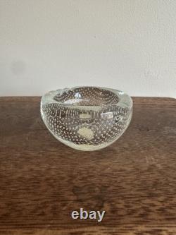 Vintage Seguso Murano Glass Bowl withControlled Bubbles, Bullicante 1.5x2.5