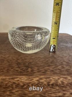 Vintage Seguso Murano Glass Bowl withControlled Bubbles, Bullicante 1.5x2.5