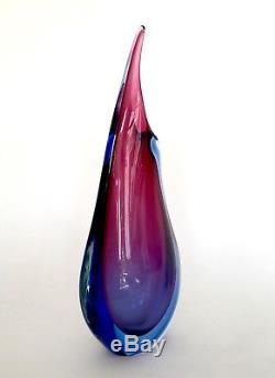 Vintage Semmesso Murano 38cm Glass Vase Flavio Poli Archimede Seguso Italy c1950
