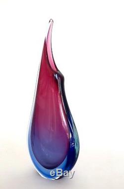 Vintage Semmesso Murano 38cm Glass Vase Flavio Poli Archimede Seguso Italy c1950