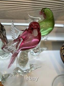 Vintage Set Formia Murano Glass Full Collection Exotic Birds Perfect Certificate
