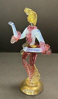 Vintage Set of Murano Venetian Glass Lady Dancers 10 Figurines Pink Blue Gold