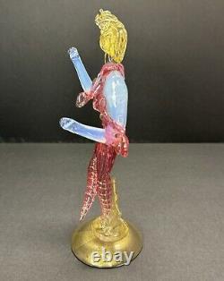 Vintage Set of Murano Venetian Glass Lady Dancers 10 Figurines Pink Blue Gold