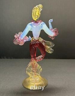 Vintage Set of Murano Venetian Glass Lady Dancers 10 Figurines Pink Blue Gold