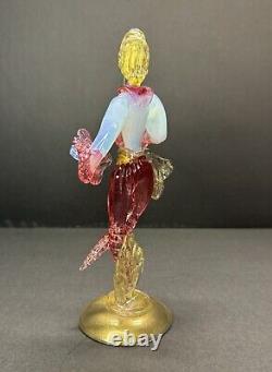 Vintage Set of Murano Venetian Glass Lady Dancers 10 Figurines Pink Blue Gold