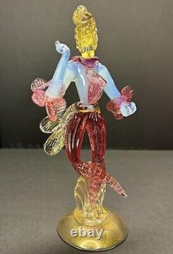 Vintage Set of Murano Venetian Glass Lady Dancers 10 Figurines Pink Blue Gold