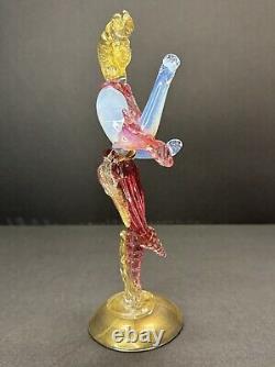 Vintage Set of Murano Venetian Glass Lady Dancers 10 Figurines Pink Blue Gold