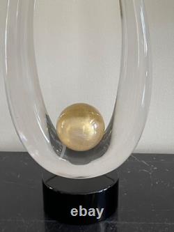 Vintage Signed 15 Tall Italian Seguso Murano Abstract Glass Art Sculpture