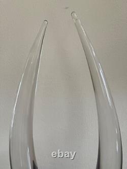 Vintage Signed 15 Tall Italian Seguso Murano Abstract Glass Art Sculpture