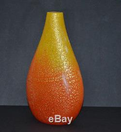 Vintage Signed Luigi Mellara Scavo Murano Art Glass Vase