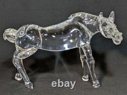 Vintage Signed Pino Signoretto Murano Crystal Glass Horse Figurine