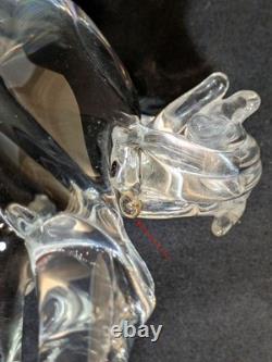 Vintage Signed Pino Signoretto Murano Crystal Glass Horse Figurine